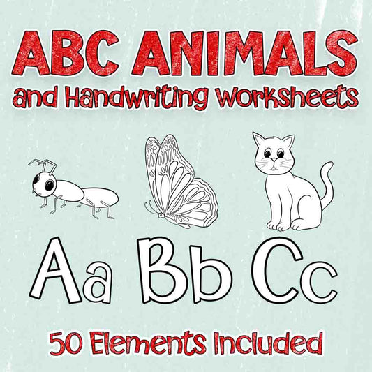 ABC Animal Set #1 - Handwriting Workbook Template - Easy Worksheet Creation