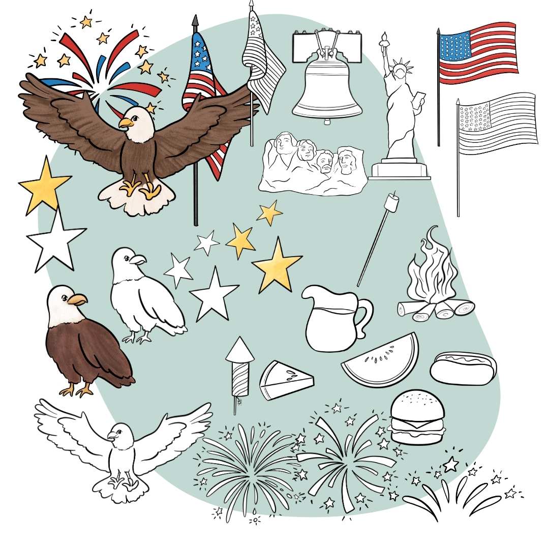 July 4th Mini Clipart Set