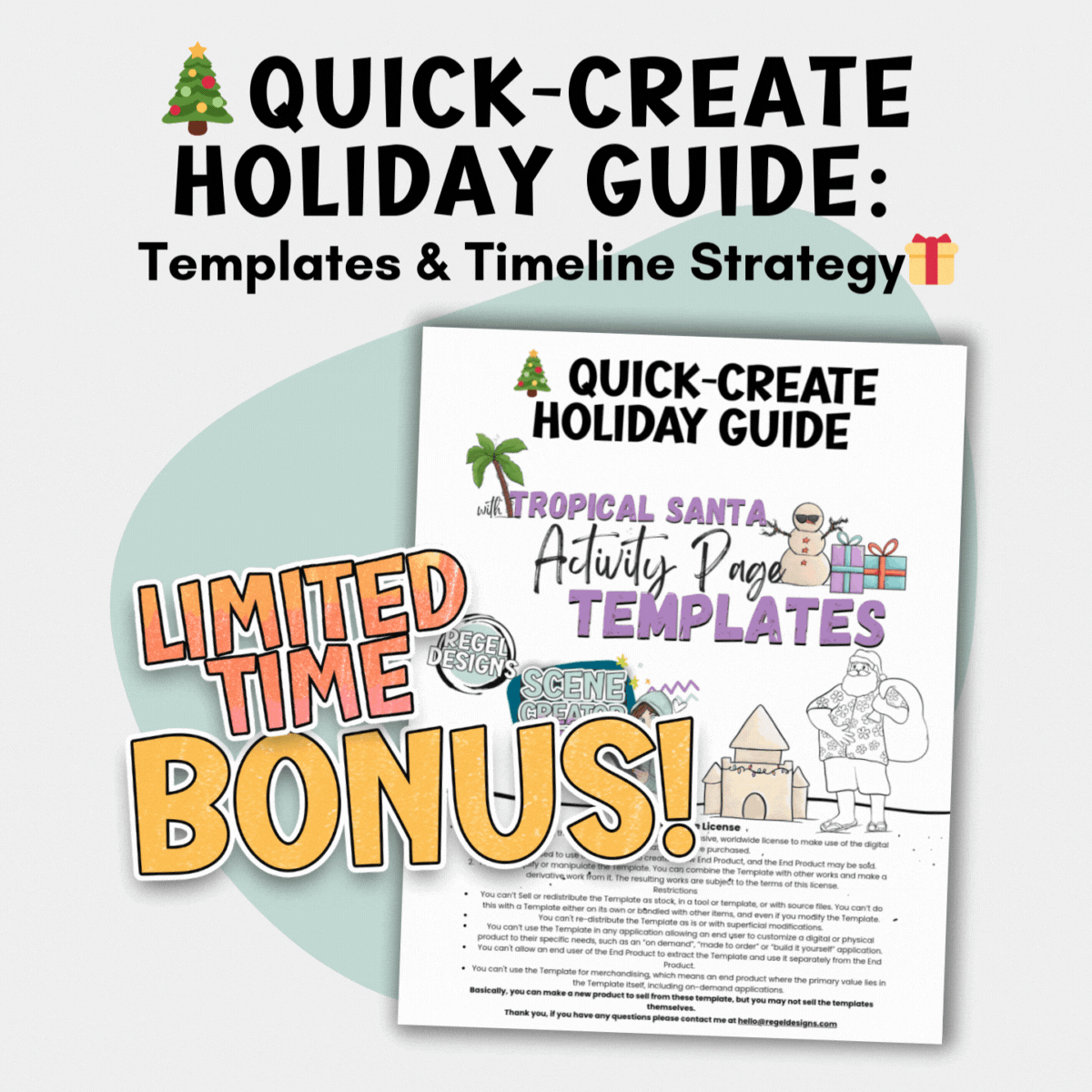 Tropical Santa Scene Creator Set - Limited Time BONUSES!