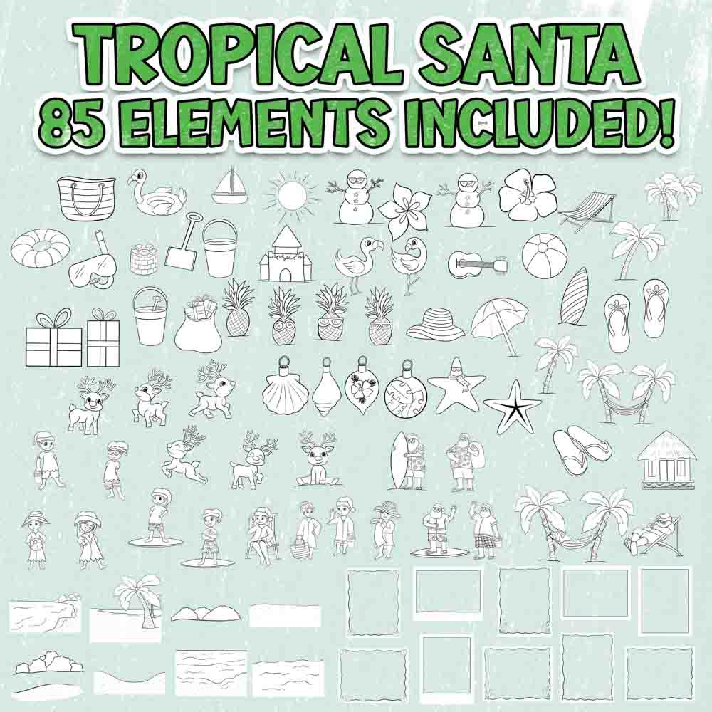 Tropical Santa Scene Creator Set - Limited Time BONUSES!