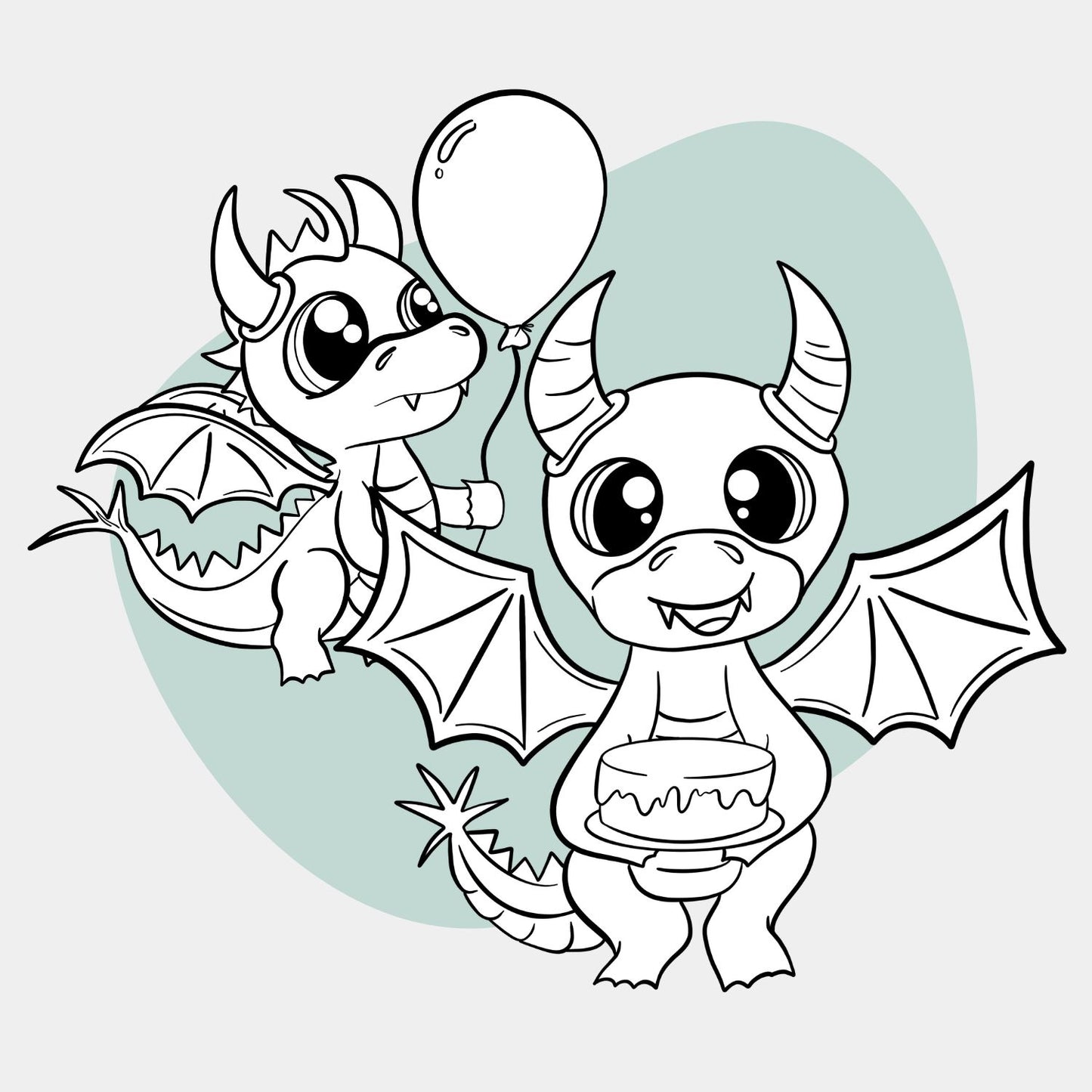 Darling Dragons - Coloring Page Scene Creator