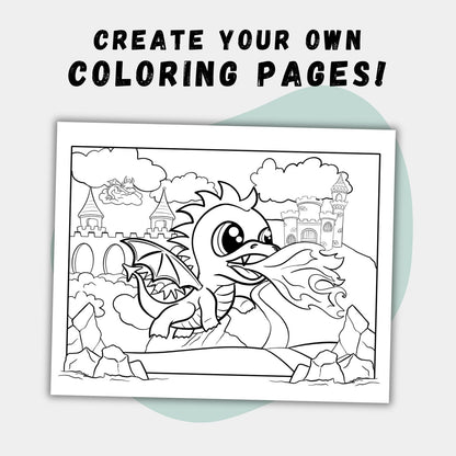 Darling Dragons - Coloring Page Scene Creator