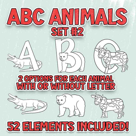 ABC Animal Set #2 - Coloring Page Scene Creator