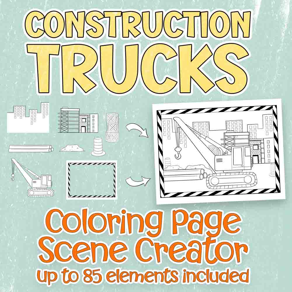 Construction Trucks Scene Creator Set