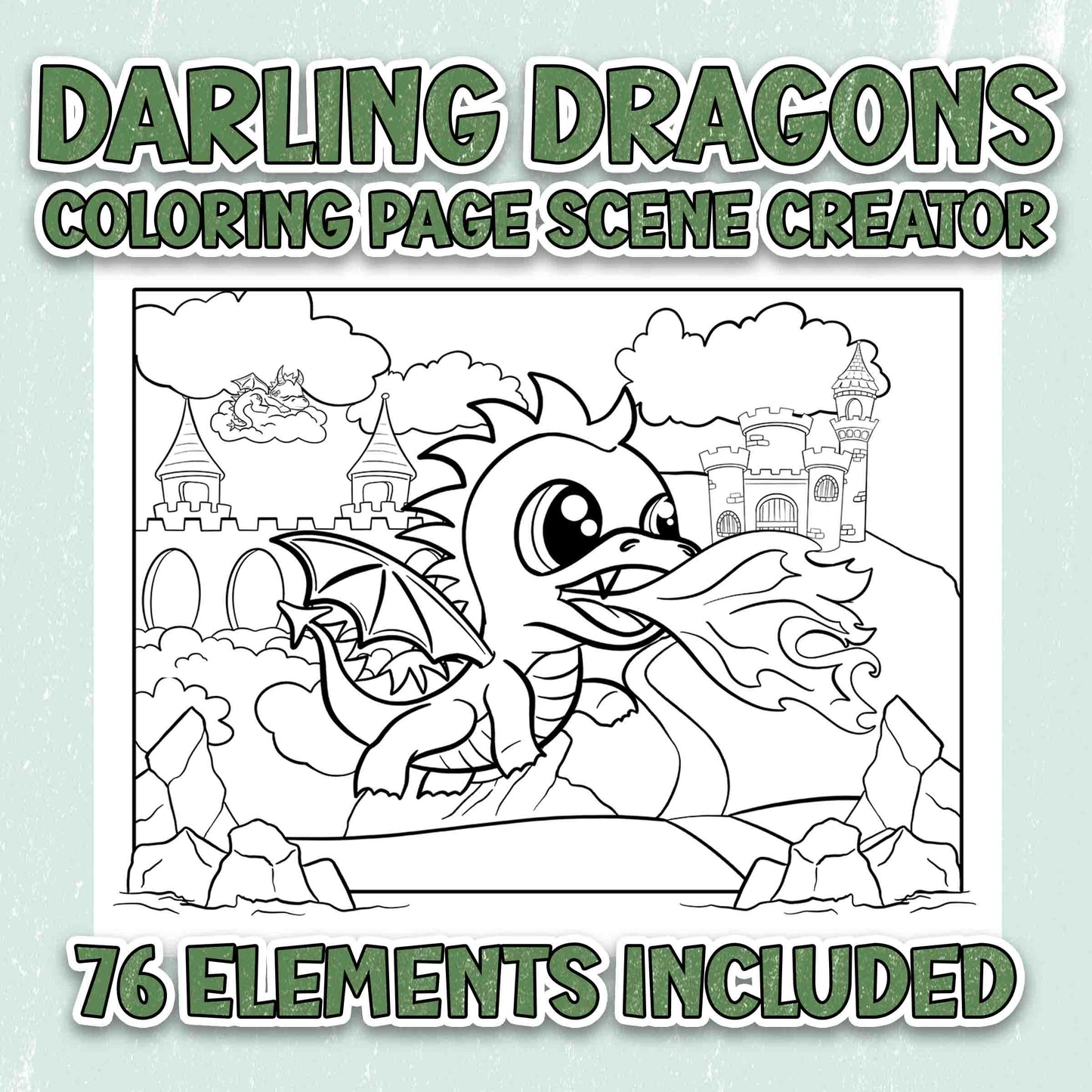 Darling Dragons - Coloring Page Scene Creator