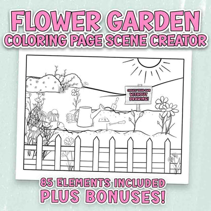 Flower Garden Coloring Page Creator