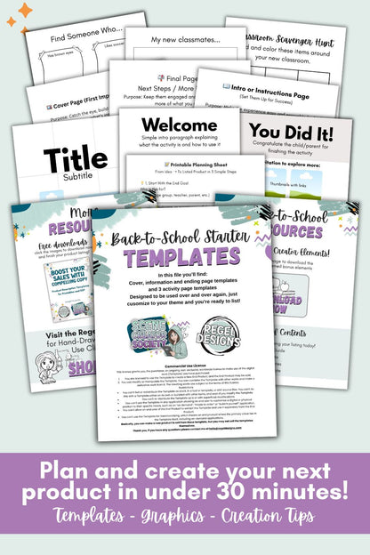 Back-to-School Starter Templates + Mini Scene Creator Set