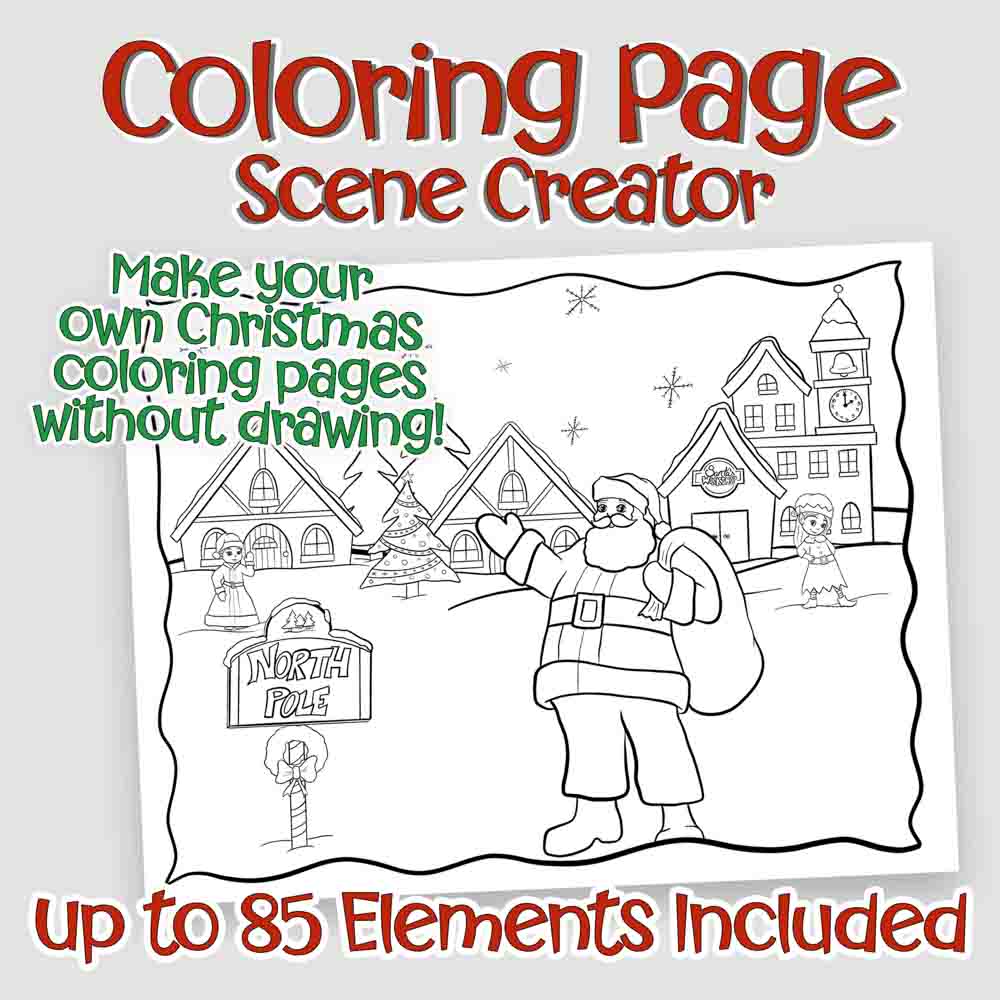 Christmas Coloring Page Scene Creator