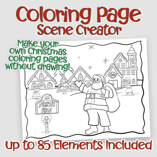 Christmas Coloring Page Scene Creator