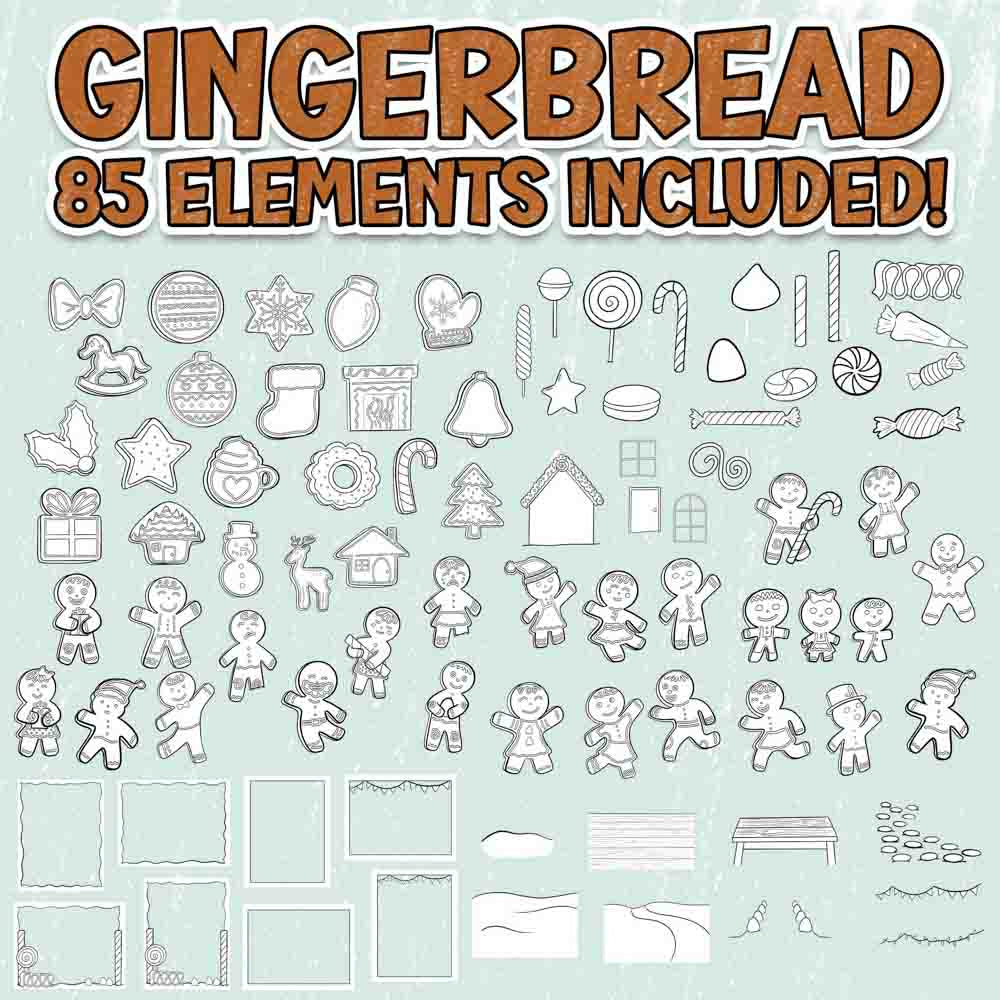 Gingerbread Adventures - Coloring Page Scene Creator