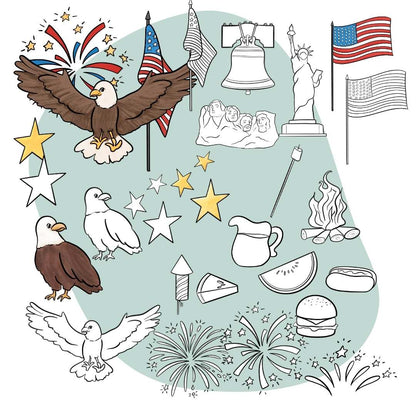 July 4th Mini Clipart Set