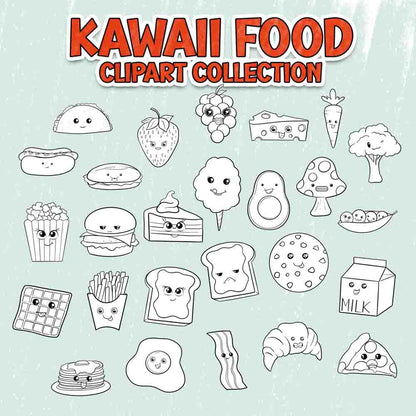 Kawaii Food Clipart Collection