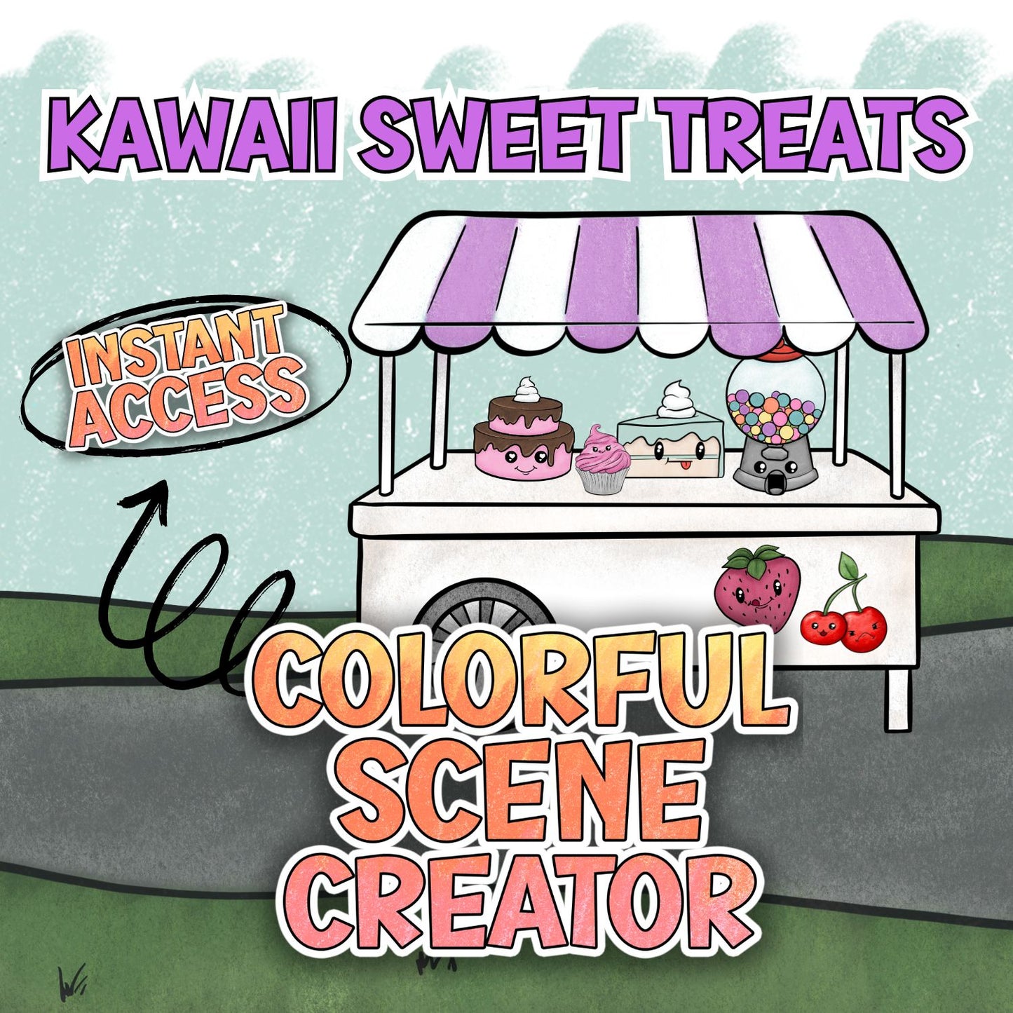 Kawaii Sweet Treats - Colorful Scene Creator