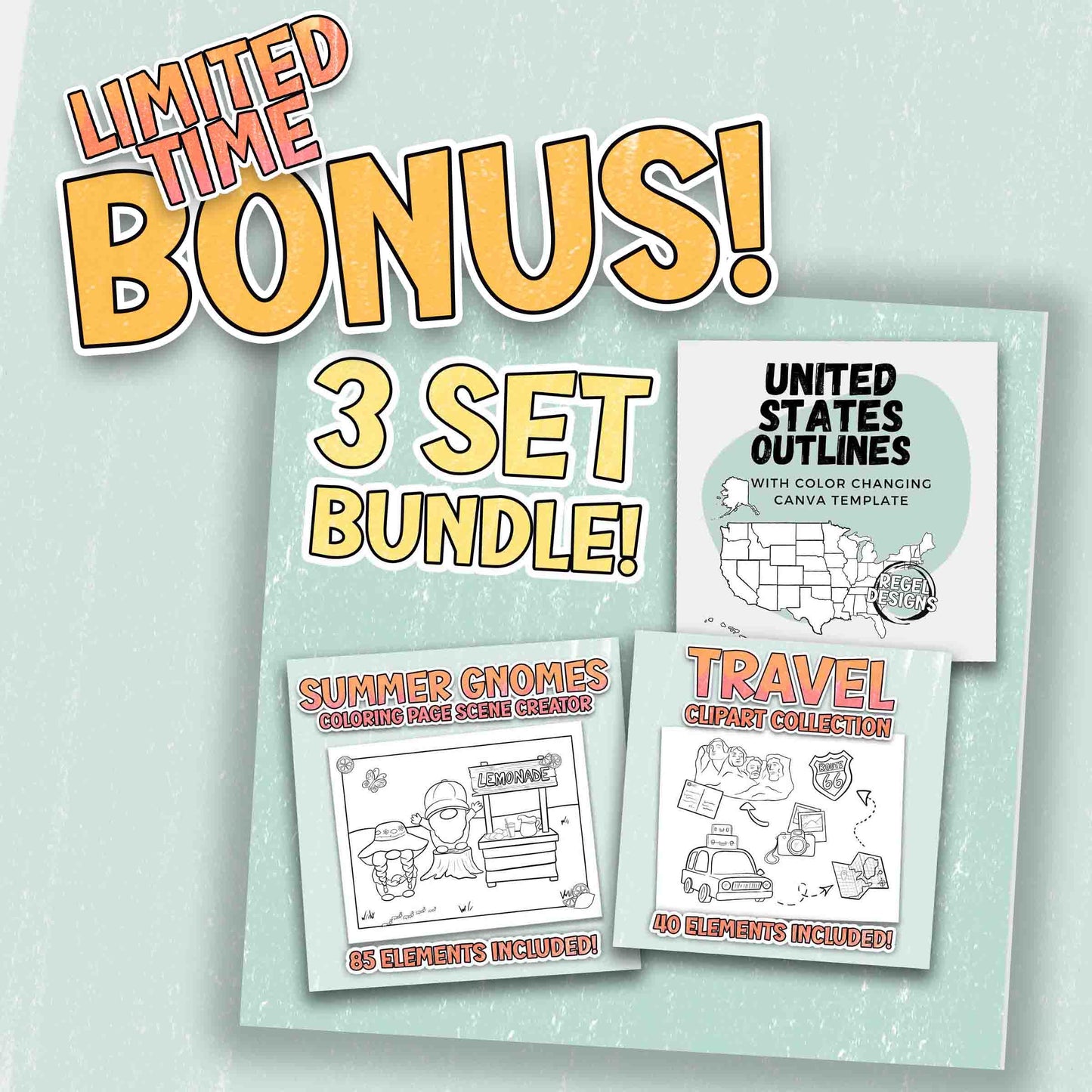 Full Year Holiday Bundle: Coloring Page Scene Creators