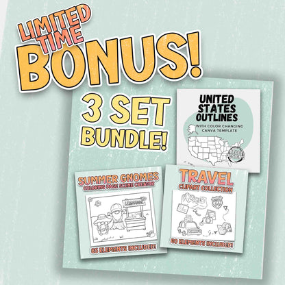 Full Year Holiday Bundle: Coloring Page Scene Creators