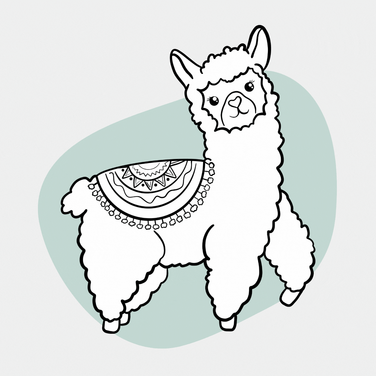 NEW IN SHOP! - Lovable Llamas - Coloring Page Scene Creator
