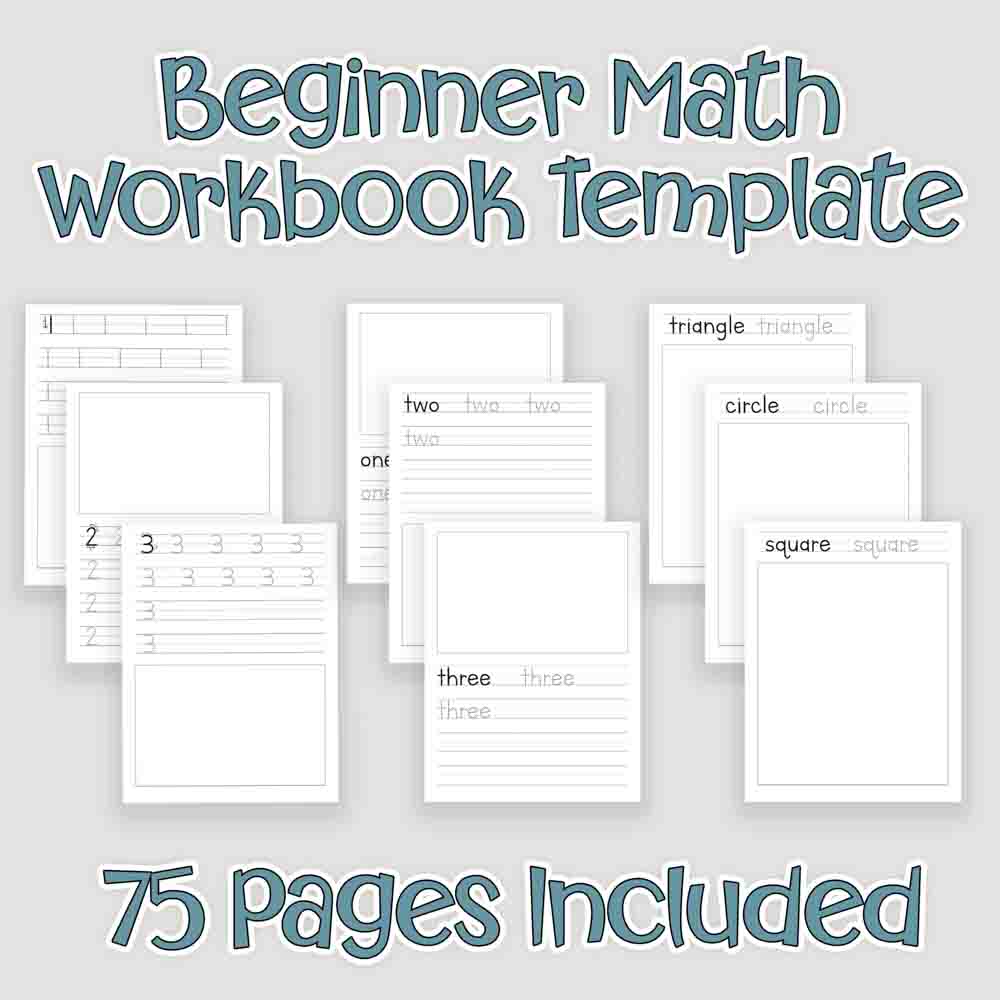 Preschool Handwriting and Math Template Bundle