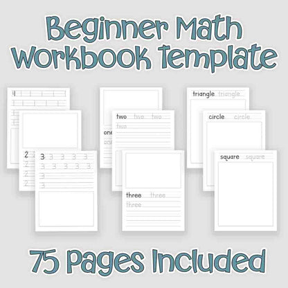 Preschool Handwriting and Math Template Bundle