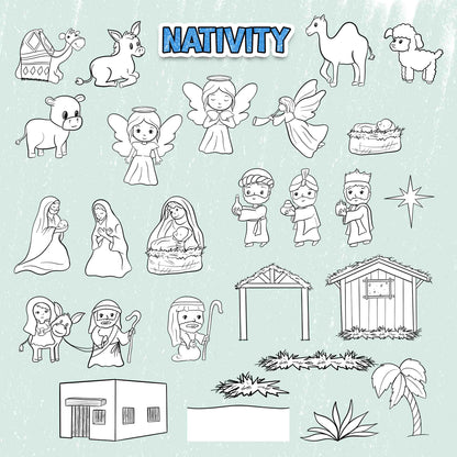 Christmas Bundle - Build-A-Nativity Scene & Holiday Cats and Dogs