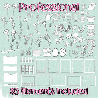 Springtime Coloring Page Scene Creator Bundle