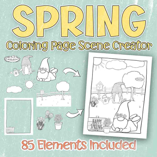 Spring Coloring Page Scene Creator