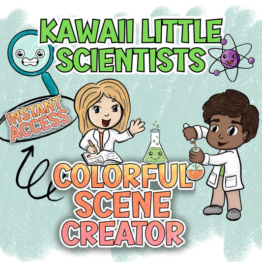 Kawaii Little Scientists - Colorful Scene Creator