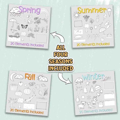 Four Seasons Scene Creator Set - Spring, Summer, Fall, Winter