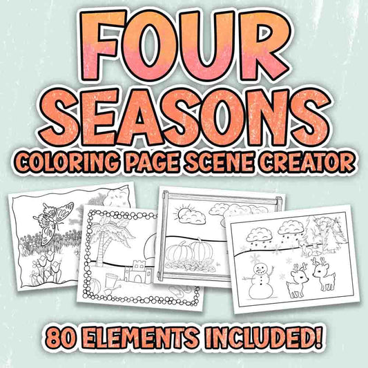 Four Seasons Scene Creator Set - Spring, Summer, Fall, Winter