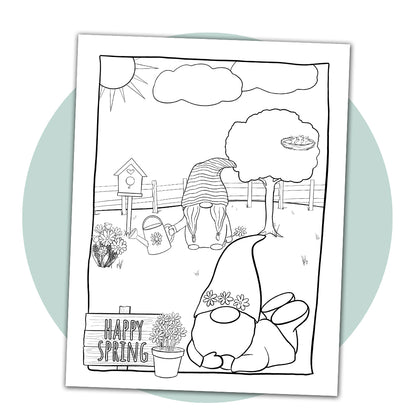 Spring Coloring Page Scene Creator