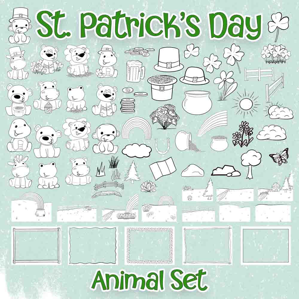 St. Patrick's Day Animals Scene Creator Set