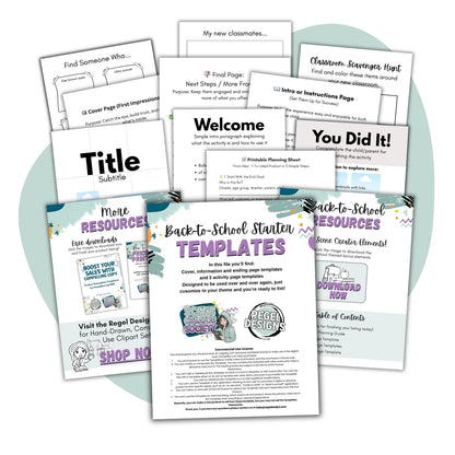 Back-to-School Starter Templates + Mini Scene Creator Set
