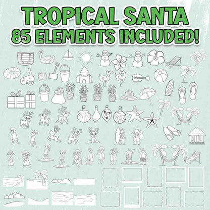 Tropical Santa Scene Creator Set