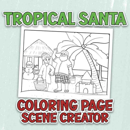 Tropical Santa Scene Creator Set