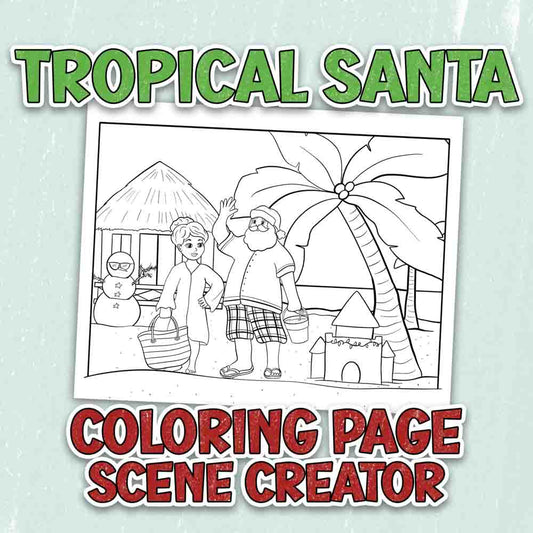 Tropical Santa Scene Creator Set