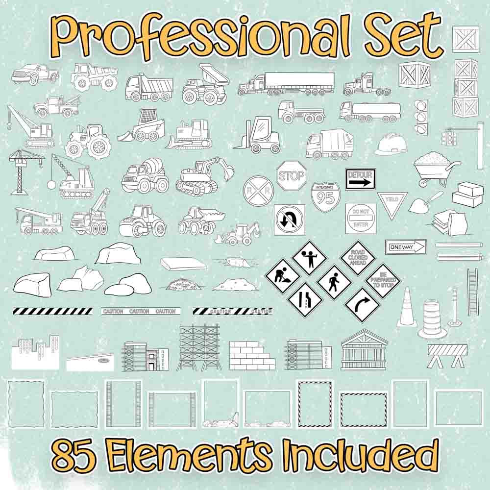 Boys Will Be Boys Bundle: Set of 4 Coloring Page Scene Creator Sets