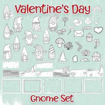 Valentine's Day Gnomes Scene Creator Set