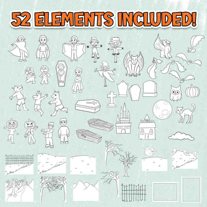 Full Year Holiday Bundle: Coloring Page Scene Creators