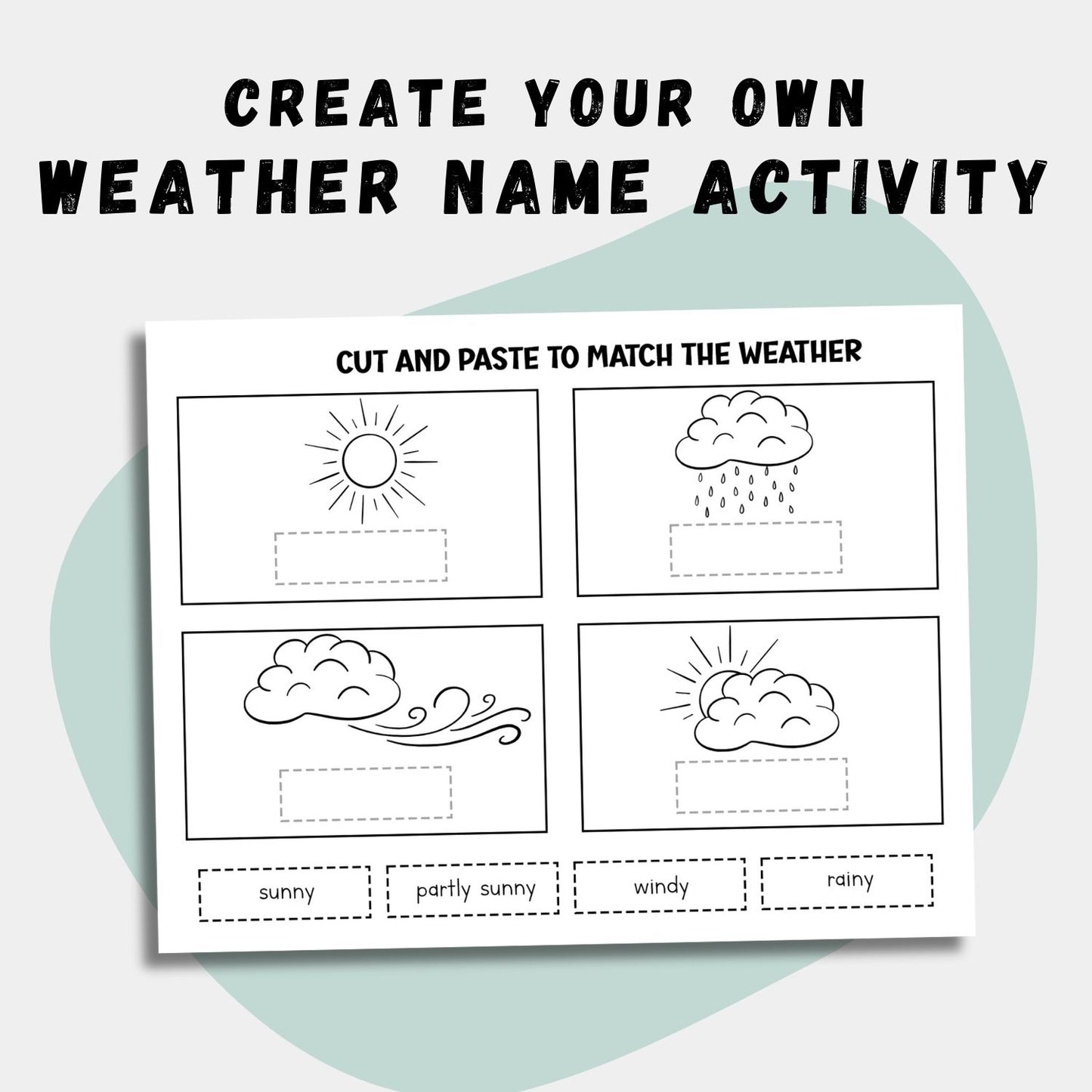 All About Weather - Black and White Clipart Set