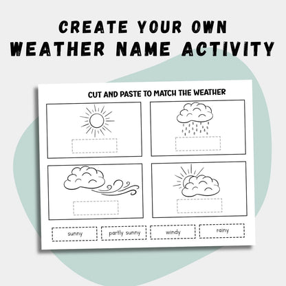 All About Weather - Black and White Clipart Set