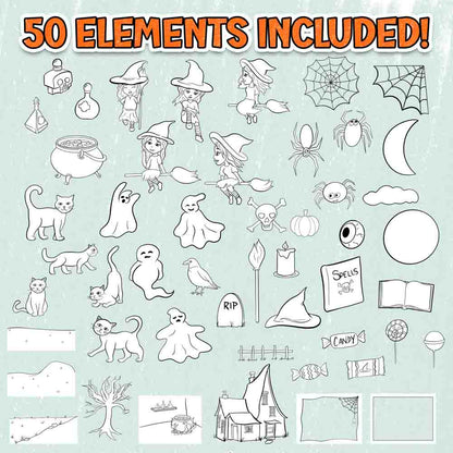 Full Year Holiday Bundle: Coloring Page Scene Creators