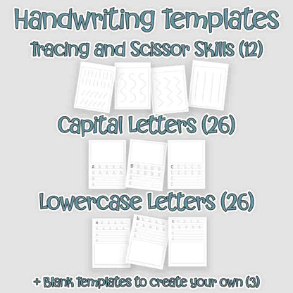 Preschool Handwriting and Math Template Bundle